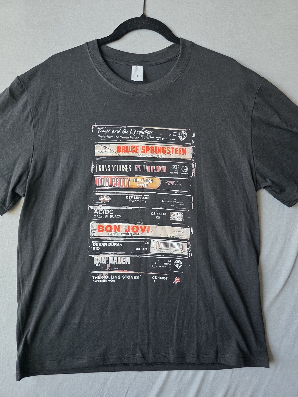 Rock Band Graphic T Shirt Large Bruce Springsteen Guns N Roses AC/DC Bon Jovi